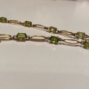 10k Gold Peridot and Diamond Tennis Bracelet